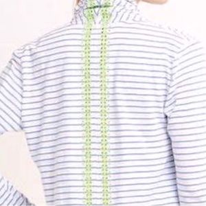 Size Large Vineyard Vines Easton Stipe Open Waterfall Cardigan Blue White Stripe
